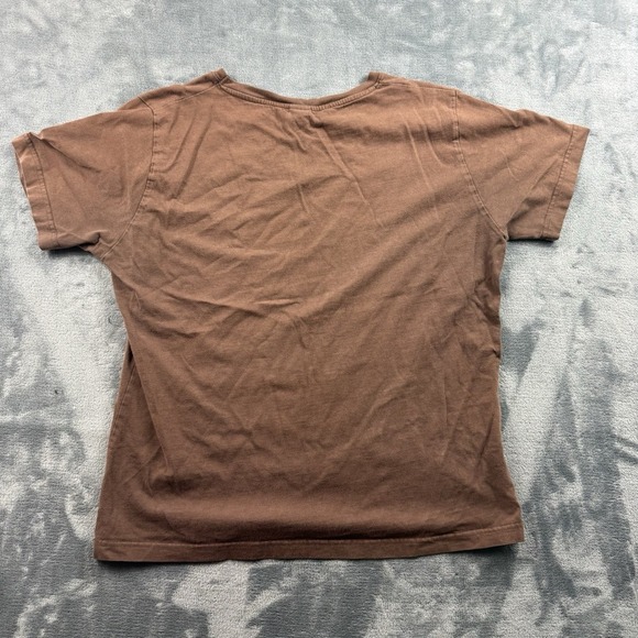 Vintage Iowa Hawkeyes Shirt Womens Large Brown Tee 90s Cropped Style !READ! - Picture 7 of 7